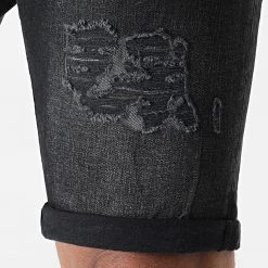 Tout neuf ✨ Short Jean Skinny Fit Avec Dechirures 1466 Denim Noir de LBO 🌟 -France LBO Soldes Boutique lbo 261292 FAB SHALBO 1466 20210604T162347 02