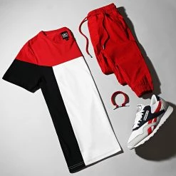 Offres ✨ Tee 🔥 Shirt Tricolore 1653 Noir Rouge Blanc de LBO 🎁 -France LBO Soldes Boutique lbo 262926 FAB SHALBO 1653 20210621T074504 03