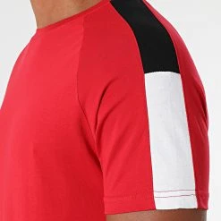 Le moins cher 🔥 Tee Shirt Raglan Bandes Bicolore 1742 Rouge de LBO ⭐ -France LBO Soldes Boutique lbo 262930 FAB SHALBO 1742 20210817T151555 02