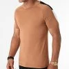 Promo ✨ Tee 🧨 Shirt Raglan A Bandes Bicolores 1743 Camel de LBO ✔️ -France LBO Soldes Boutique lbo 262931 FAB SHALBO 1743 20210617T140913 01