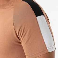 Promo ✨ Tee 🧨 Shirt Raglan A Bandes Bicolores 1743 Camel de LBO ✔️ -France LBO Soldes Boutique lbo 262931 FAB SHALBO 1743 20210617T140915 02