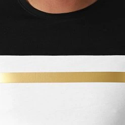 Sortie 🥰 Tee Shirt Tricolore Bande Gold 1572 Blanc de LBO 🔔 -France LBO Soldes Boutique lbo 263479 FAB SHALBO 1572 20210617T145855 02