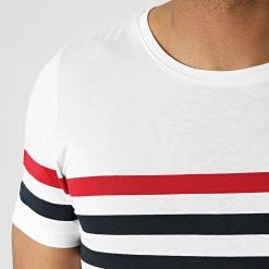 De gros ❤️ Tee ✨ Shirt A Rayures 1702 Blanc Bleu Marine Rouge de LBO ✨ -France LBO Soldes Boutique lbo 263557 FAB SHALBO 1702 20210701T081227 02