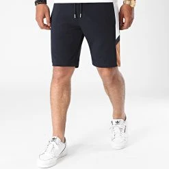 Meilleure vente 😉 Short Jogging A Bandes Sport 1755 Bleu Marine de LBO 🤩 -France LBO Soldes Boutique lbo 263800 FAB SHALBO 1755 20210618T150006 03