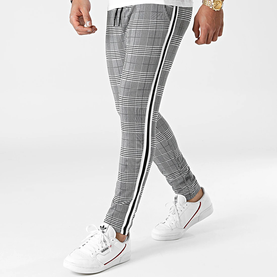 Acheter ✨ Pantalon Carreaux Avec Bandes 0026 Gris Noir Blanc de LBO ✨ 5 Acheter ✨ Pantalon Carreaux Avec Bandes 0026 Gris Noir Blanc de LBO ✨ – Image 3