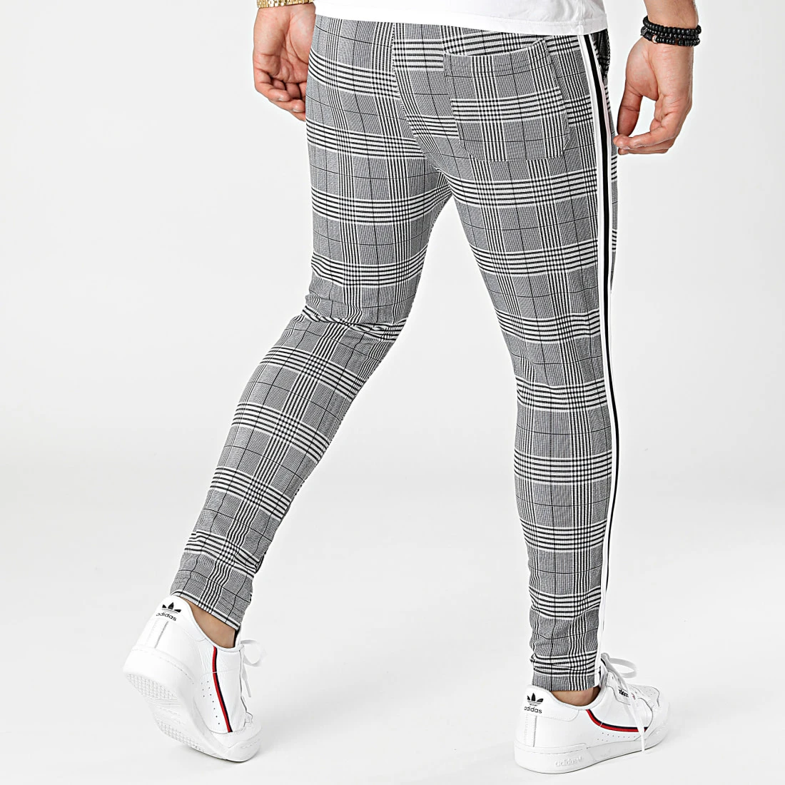 Acheter ✨ Pantalon Carreaux Avec Bandes 0026 Gris Noir Blanc de LBO ✨ 7 Acheter ✨ Pantalon Carreaux Avec Bandes 0026 Gris Noir Blanc de LBO ✨ – Image 5