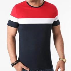 Tout neuf 🔔 Tee Shirt Tricolore 679 Bleu Marine Rouge Blanc de LBO 🎁