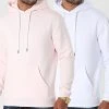 Budget 😍 Lot de 2 Sweats Capuche 1769 Rose Pale Blanc de LBO 👍 -France LBO Soldes Boutique lbo 265090 FAB SHALBO 1769 20210625T151729 01