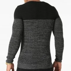 Grosses soldes ✔️ Pull Bicolore 0056 Gris Anthracite Noir de LBO ✨ -France LBO Soldes Boutique lbo 266117 FAB LBO 1070546 0056 20210728T080422 03