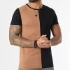 Nouveau ✨ Tee 👏 Shirt Bicolore 1637 Noir Camel de LBO 💯 -France LBO Soldes Boutique lbo 266839 NPC FAB SHALBO 1637 20211109T152649 01