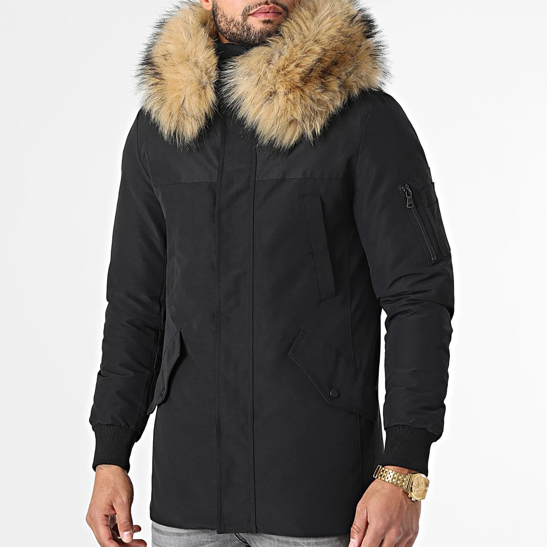 Meilleur prix ✔️ Parka Tech Premium Avec Fourrure Beige 0022 Noir de LBO ❤️ 5 Meilleur prix ✔️ Parka Tech Premium Avec Fourrure Beige 0022 Noir de LBO ❤️ – Image 3
