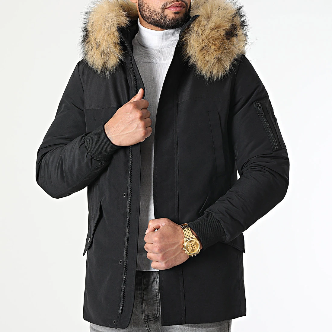 Meilleur prix ✔️ Parka Tech Premium Avec Fourrure Beige 0022 Noir de LBO ❤️ 3 Meilleur prix ✔️ Parka Tech Premium Avec Fourrure Beige 0022 Noir de LBO ❤️
