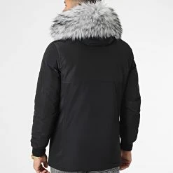 De gros ✔️ Parka Tech Premium Avec Fourrure Grise 0025 Noir de LBO ✨ -France LBO Soldes Boutique lbo 266919 FAB LBO 1070510 0025 20211112T135214 04