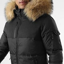 Nouveau 🧨 Doudoune Capuche Tech Puffer Avec Fourrure Beige 0018 Noir de LBO 😉 -France LBO Soldes Boutique lbo 269119 FAB LBO 1070510 0018 20211112T135456 02