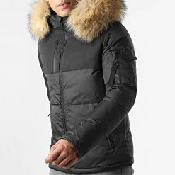 Nouveau 🧨 Doudoune Capuche Tech Puffer Avec Fourrure Beige 0018 Noir de LBO 😉 -France LBO Soldes Boutique lbo 269119 FAB LBO 1070510 0018 20211112T143647 04