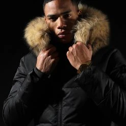 Nouveau 🧨 Doudoune Capuche Tech Puffer Avec Fourrure Beige 0018 Noir de LBO 😉 -France LBO Soldes Boutique lbo 269119 FAB LBO 1070510 0018 20211129T144707 06