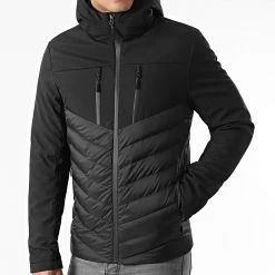 Nouveau 🧨 Doudoune Capuche Tech Fitted 0021 Noir de LBO ✔️