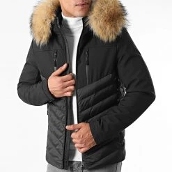 Meilleure affaire 😉 Doudoune Capuche Tech Fitted Avec Fourrure Beige 0027 Noir de LBO ✔️ -France LBO Soldes Boutique lbo 269128 FAB LBO 1070510 0027 20211008T135603 03