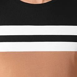 Nouveau 🎁 Tee Shirt Tricolore 1718 Noir Blanc Camel de LBO 😍 -France LBO Soldes Boutique lbo 269416 FAB SHALBO 1718 20210715T150759 02