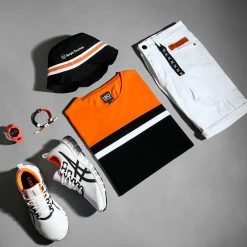 Grosses soldes ⌛ Tee Shirt Tricolore 1633 Noir Orange de LBO 🎁 -France LBO Soldes Boutique lbo 270334 FAB SHALBO 1633 20210716T081652 03