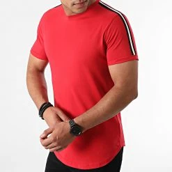 Sortie 😉 Tee ✔️ Shirt Oversize A Bandes 1902 Rouge de LBO ⭐