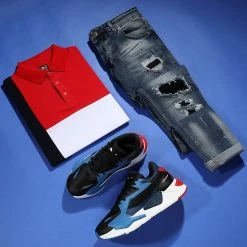 De gros ⌛ Polo Manches Courtes Tricolore 1781 Bleu Marine Blanc Rouge de LBO ✔️ -France LBO Soldes Boutique lbo 271567 FAB SHALBO 1781 20210927T082938 03