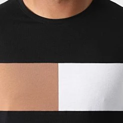 Promo 😉 Tee 🥰 Shirt Manches Longues Empiècement Bicolore 1803 Noir Camel de LBO ✨ -France LBO Soldes Boutique lbo 271586 FAB SHALBO 1803 20210722T153224 02