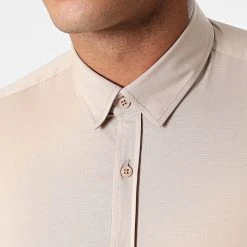 De gros 🤩 Chemise Manches Longues Slim Fit 1844 Beige de LBO 🌟 -France LBO Soldes Boutique lbo 271591 FAB SHALBO 1844 20210729T153145 01