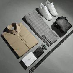 De gros 🤩 Chemise Manches Longues Slim Fit 1844 Beige de LBO 🌟 -France LBO Soldes Boutique lbo 271591 FAB SHALBO 1844 20210804T145121 44