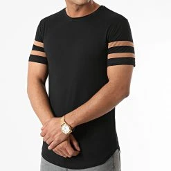 Nouveau 🌟 Tee Shirt Oversize Avec Bandes Camel 1893 Noir de LBO 🔥