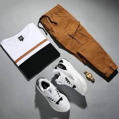 Acheter 👍 Tee Shirt Tricolore 1831 Noir Blanc Camel de LBO 🔔 -France LBO Soldes Boutique lbo 275370 FAB SHALBO 1831 20210908T113845 05