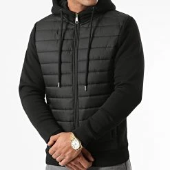 Coupon 😀 Veste Zippée Capuche Bimatière 1378 Noir de LBO ✔️