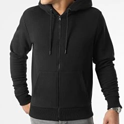 Acheter 👍 Sweat Zippé Capuche Uni 69 Noir de LBO ⭐ -France LBO Soldes Boutique lbo 275396 FAB 1070546 0069 20211216T152505 03