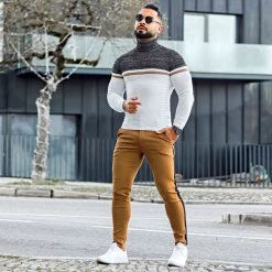 Remise 🎁 Jogger Pant Super Skinny A Bandes 1911 Camel de LBO 🎉 -France LBO Soldes Boutique lbo 276532 FAB SHALBO 1911 20220119T092039 07