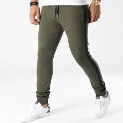 Meilleure affaire 🌟 Jogger Pant Super Skinny A Bandes 1912 Vert Kaki de LBO ✨