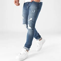 De gros ✨ Jean Slim Fit Avec Déchirures 1865 Bleu Denim de LBO 💯 -France LBO Soldes Boutique lbo 277036 FAB SHALBO 1865 20210910T153324 03