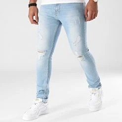 Meilleure vente 👍 Jean Slim Fit Avec Déchirures 1869 Bleu Wash de LBO 🎉