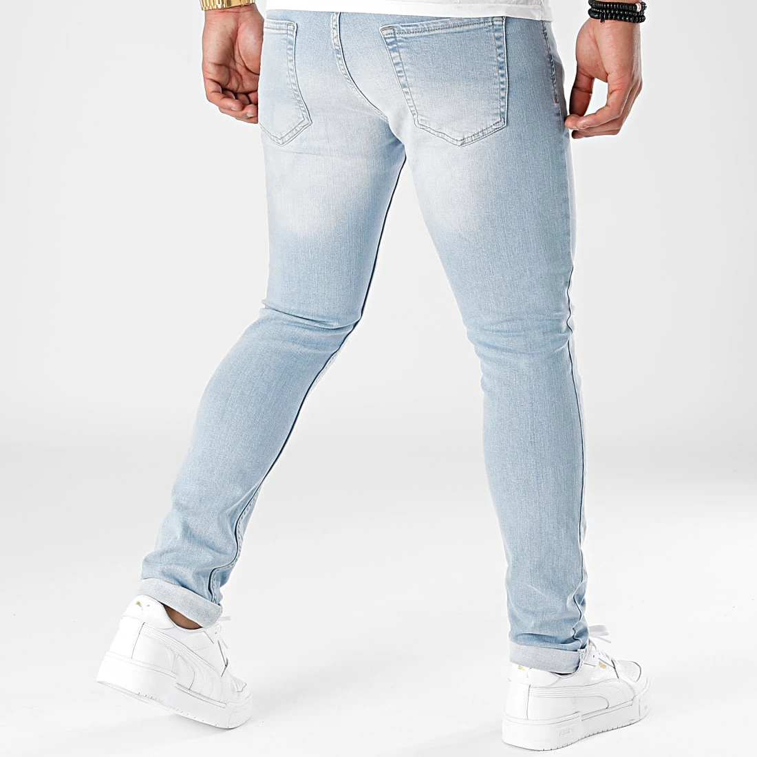 Meilleure vente 👍 Jean Slim Fit Avec Déchirures 1869 Bleu Wash de LBO 🎉 6 Meilleure vente 👍 Jean Slim Fit Avec Déchirures 1869 Bleu Wash de LBO 🎉 – Image 4