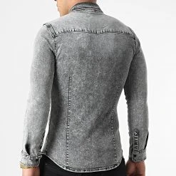 Promo 🎉 Chemise Jean Manches Longues 867 Gris Denim de LBO 👍 -France LBO Soldes Boutique lbo 277467 FAB SHALBO 867 20220304T082755 04