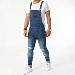 Top 10 👏 Salopette en Jean Slim Destroy 1935 Bleu Medium Denim de LBO 👍 -France LBO Soldes Boutique lbo 280199 FAB SHALBO 1935 20211022T124455 03