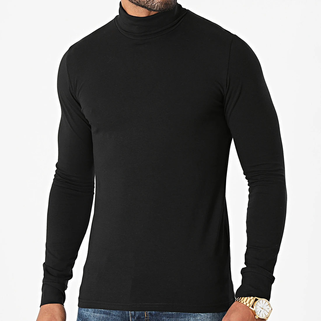 Grosses soldes 🔥 Lot De 2 Tee Shirt Col Roulé Manches Longues Uni 2000 Noir Et Beige de LBO 👍 4 Grosses soldes 🔥 Lot De 2 Tee Shirt Col Roulé Manches Longues Uni 2000 Noir Et Beige de LBO 👍 – Image 2