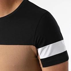 Meilleure affaire 👏 Tee Shirt Tricolore Avec Bandes 1948 Camel Noir de LBO 🥰 -France LBO Soldes Boutique lbo 280233 FAB SHALBO 1948 20211001T153505 02