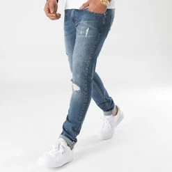 Coupon ❤️ Jean Slim Fit Avec Déchirures 1985 Bleu Denim de LBO ✨ -France LBO Soldes Boutique lbo 280244 FAB SHALBO 1985 20211001T154034 03