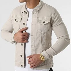 Meilleur prix 👍 Veste Jean 1783 Denim Beige de LBO 🥰