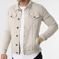 Meilleur prix 👍 Veste Jean 1783 Denim Beige de LBO 🥰 -France LBO Soldes Boutique lbo 283211 FAB SHALBO 1783 20220225T152855 03