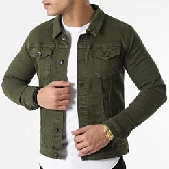 Nouveau ⭐ Veste Jean Slim Fit 1539 Denim Khaki de LBO 😍 -France LBO Soldes Boutique lbo 283213 FAB SHALBO 1539 20220225T153042 03