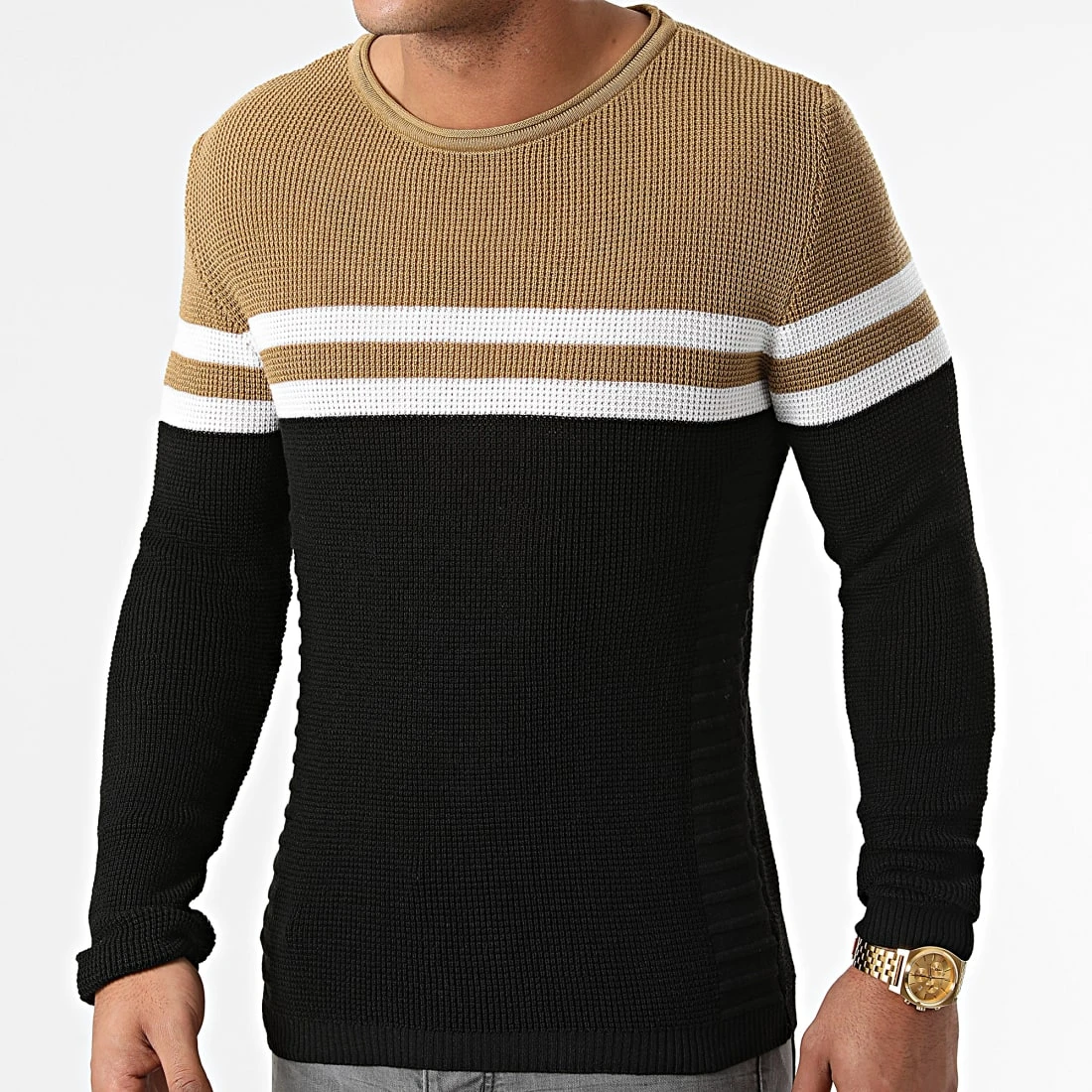 Meilleur prix 😍 Pull Tricolore 0103 Camel Blanc Noir de LBO 👍 3 Meilleur prix 😍 Pull Tricolore 0103 Camel Blanc Noir de LBO 👍