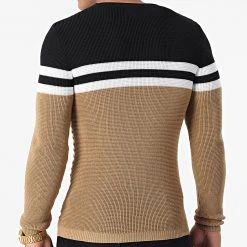 Meilleure vente ⌛ Pull Tricolore 0104 Noir Blanc Camel de LBO 🌟 -France LBO Soldes Boutique lbo 283864 FAB LBO 1070546 0104 20211109T144120 03