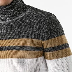 Tout neuf 🌟 Pull Col Roulé Tricolore 0107 Noir Chiné Camel Blanc de LBO 🛒 -France LBO Soldes Boutique lbo 283865 FAB LBO 1070546 0107 20211108T142306 02