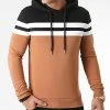 Coupon 🤩 Sweat Capuche Tricolore 1722 Noir Blanc Camel de LBO ❤️ -France LBO Soldes Boutique lbo 283874 FAB SHALBO 1722 20211019T074243 01